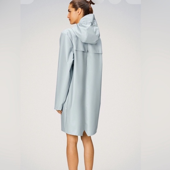 Rain Jacket by RAINS Sz L Light Blue NWT - Picture 8 of 10